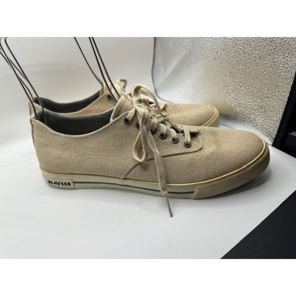 SeaVees Men's Hermosa Plimsoll Standard Shoes / Natural Linen Color / Men's 9